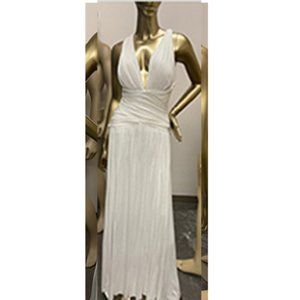 Long white knit dress, Size 4-6